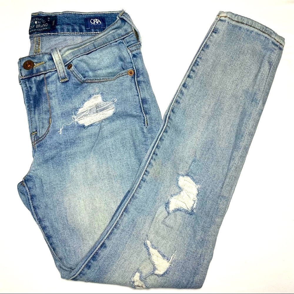 NWOT Vintage Lucky Brand Mid Rise Brooke Patchwork Distressed Ankle Skinny Jean